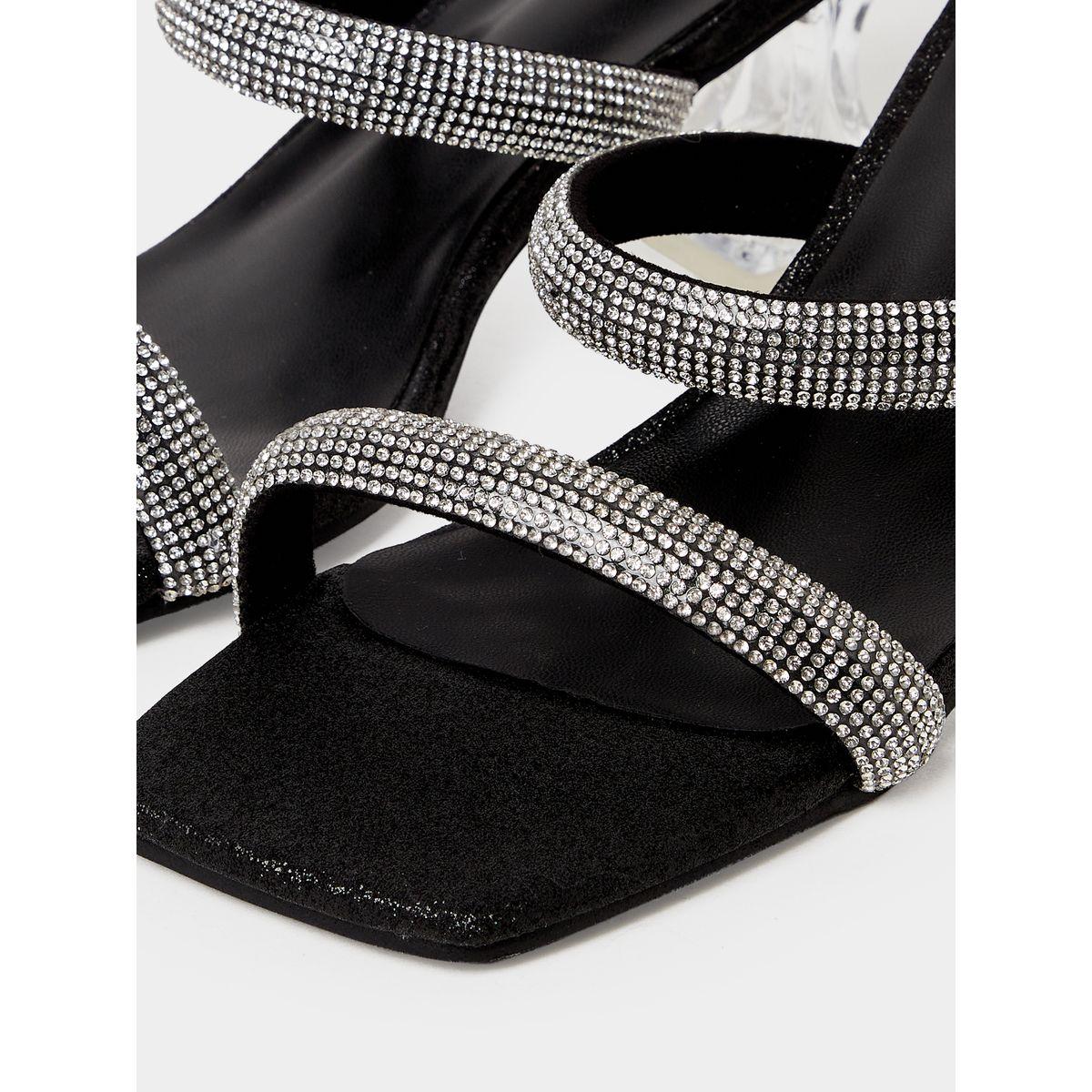 Styli Embellished Double Strap Block Heel Sandal-women-shoes-heels-image-5