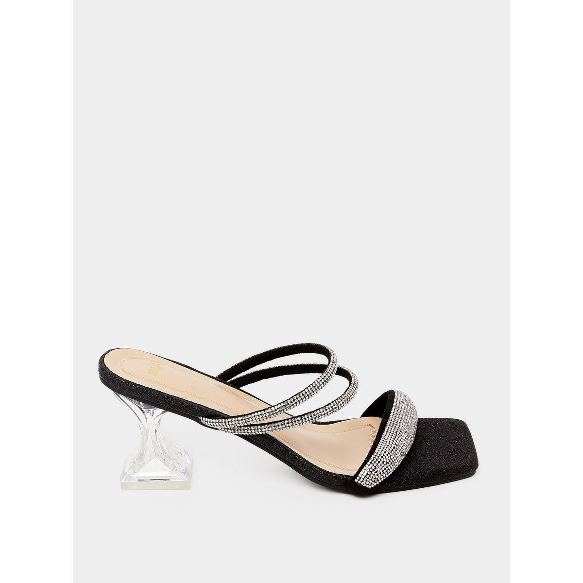 Styli Embellished Strap Block Heel Sandals -women-shoes-heels-image-1