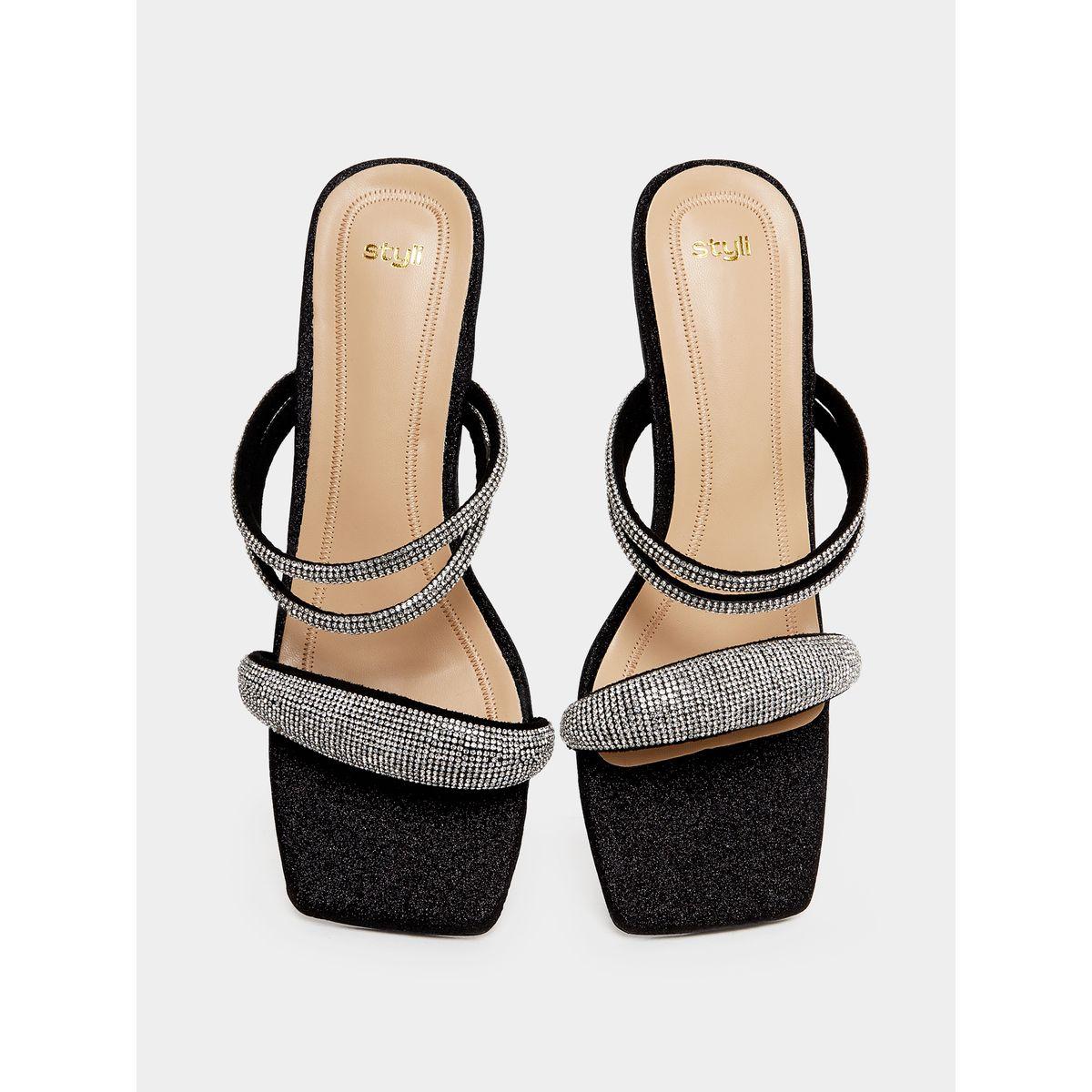 Styli Embellished Strap Block Heel Sandals -women-shoes-heels-image-6