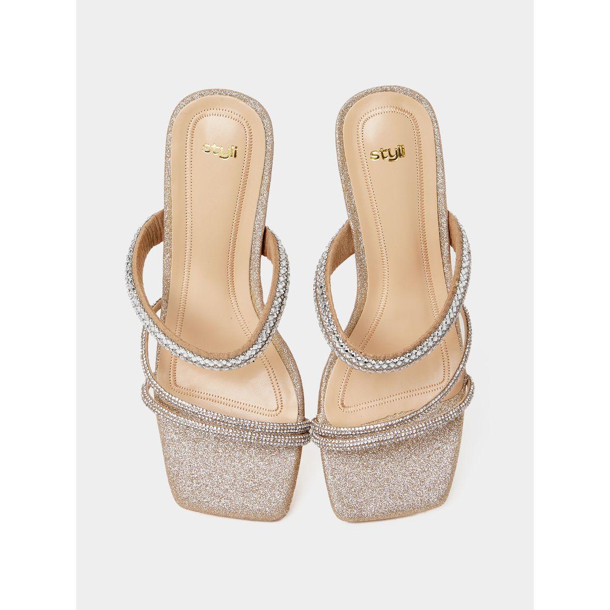 Styli Embellished Strap Detail Block Heel Sandals-women-shoes-heels-image-6