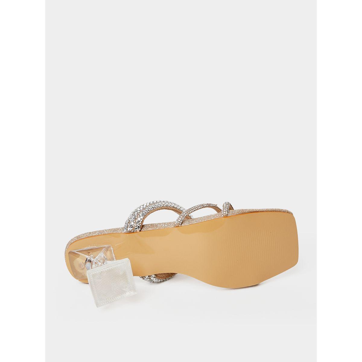 Styli Embellished Strap Detail Block Heel Sandals-women-shoes-heels-image-7