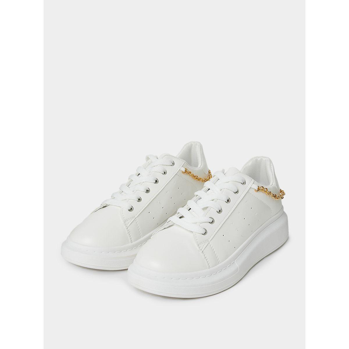 Styli Chain Link Detail Lace Up Sneakers-sports-women-shoes-image-3