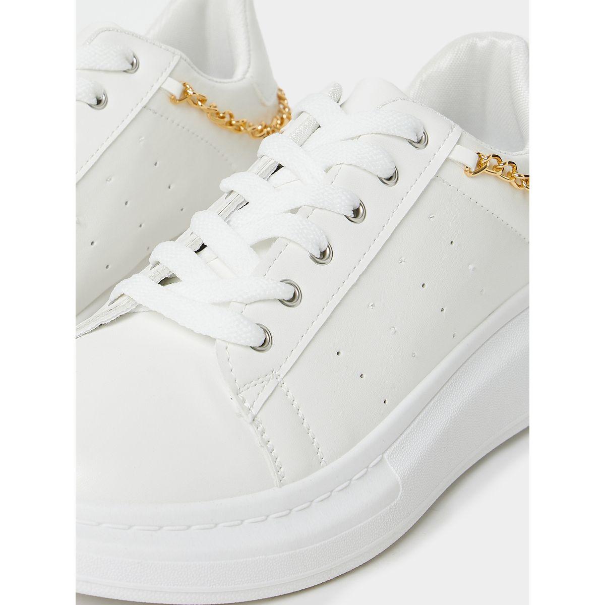Styli Chain Link Detail Lace Up Sneakers-sports-women-shoes-image-5