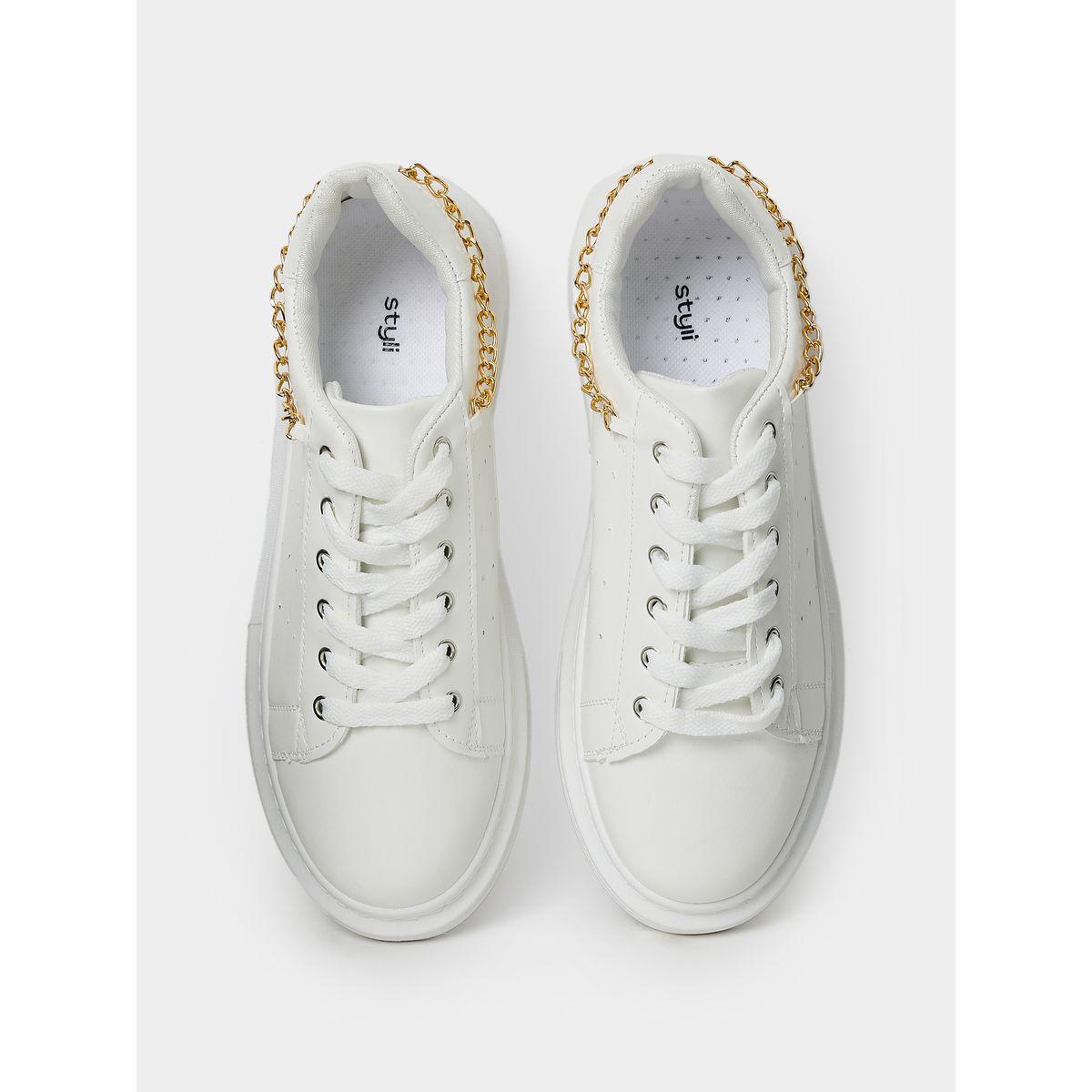 Styli Chain Link Detail Lace Up Sneakers-sports-women-shoes-image-6