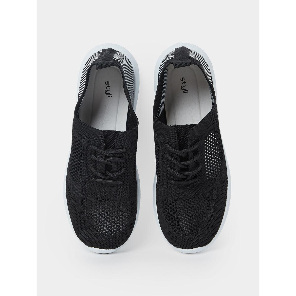 Styli Mesh Insert Lace Up Knitted Sneakers-women-shoes-sneakers-image-6