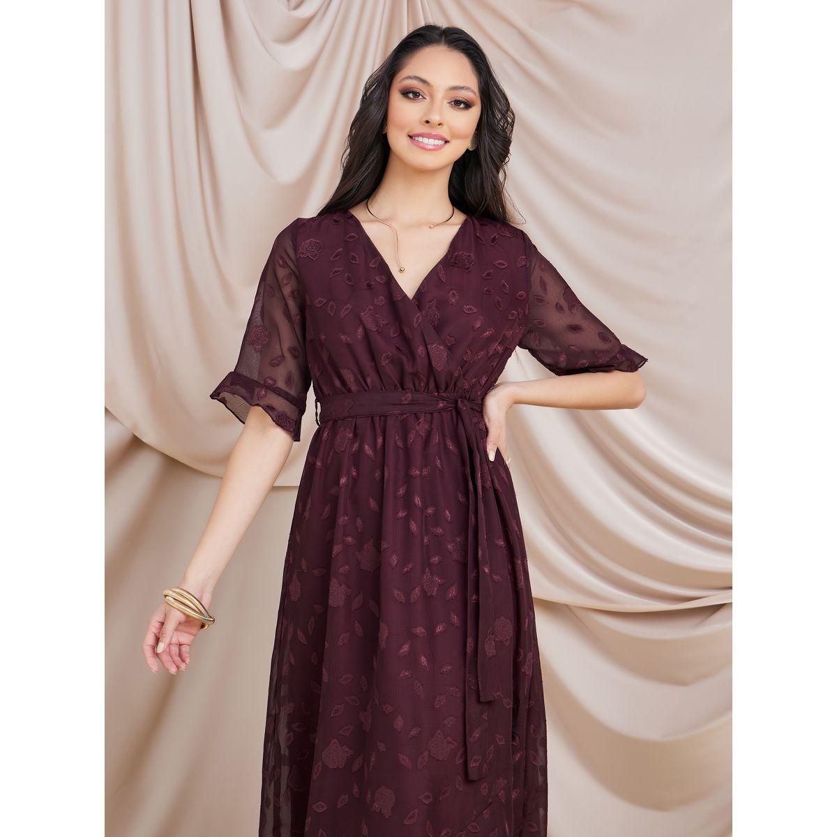 فستان طويل مزين بزهور جاكار-women-clothing-dresses-image-2
