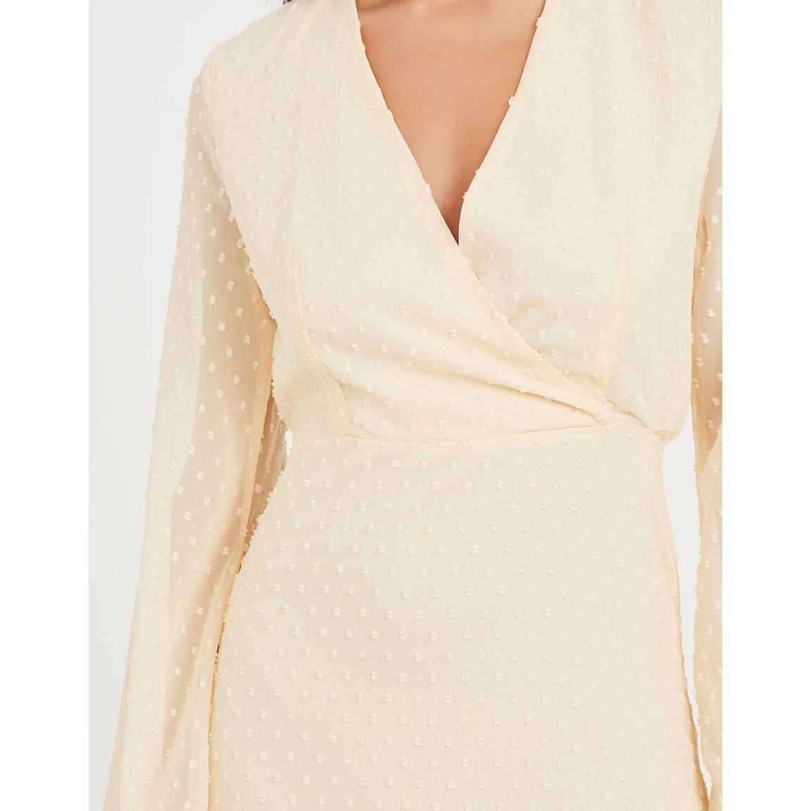 فستان طويل بنمط لف واكمام فلوت-women-clothing-dresses-image-3
