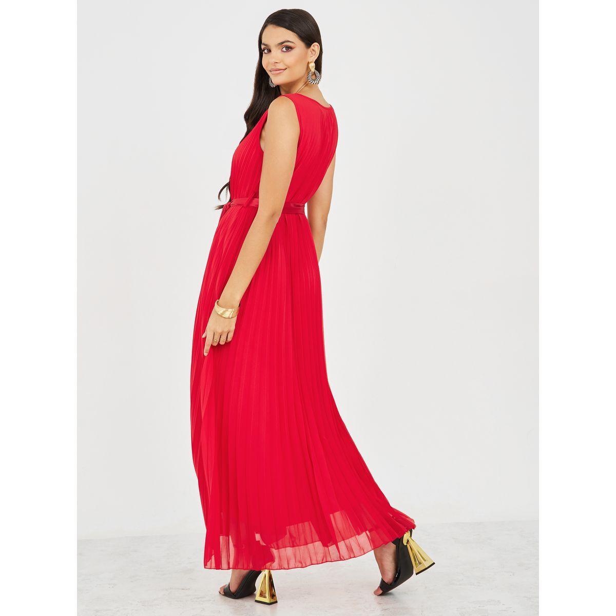 Styli Sleeveless Plated A-Line Maxi Dress-women-clothing-dresses-image-4