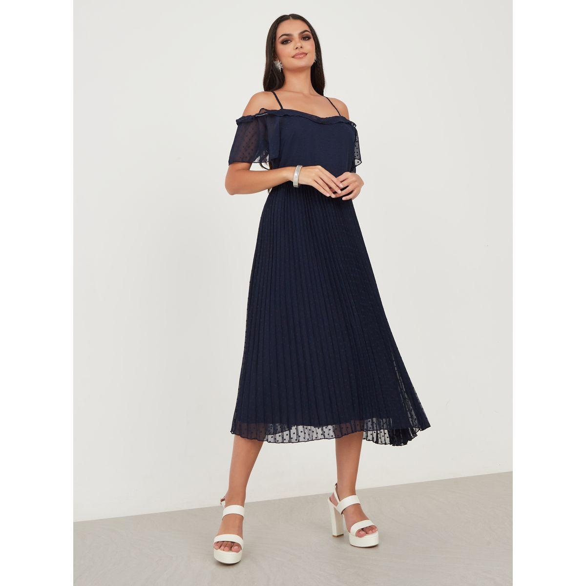 فستان ميدي بتداخلات شبكية-women-clothing-dresses-image-2