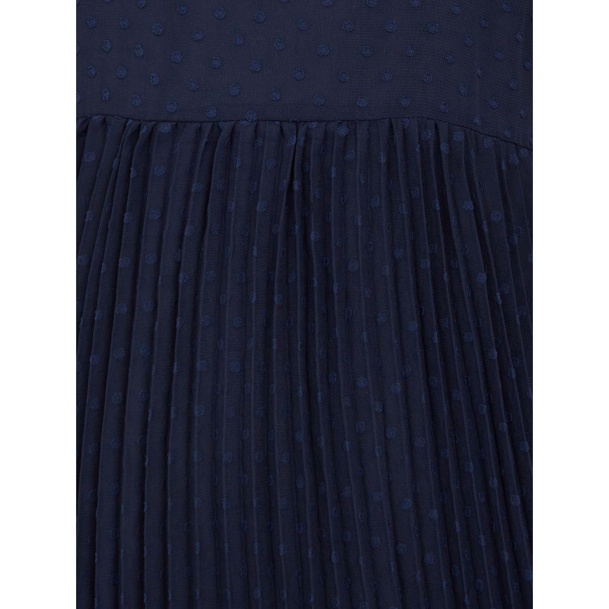Styli Cold Shoulder Sleeves Dobby Mesh Insert A-Line Midi Dress-women-clothing-dresses-image-3