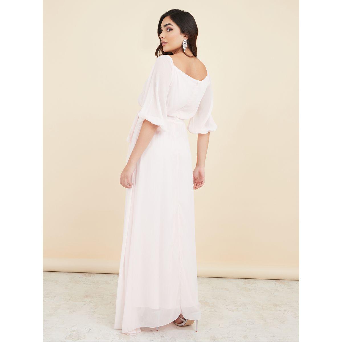 Styli Square Neck A-Line Maxi Dress with Tie Belt-women-clothing-dresses-image-4