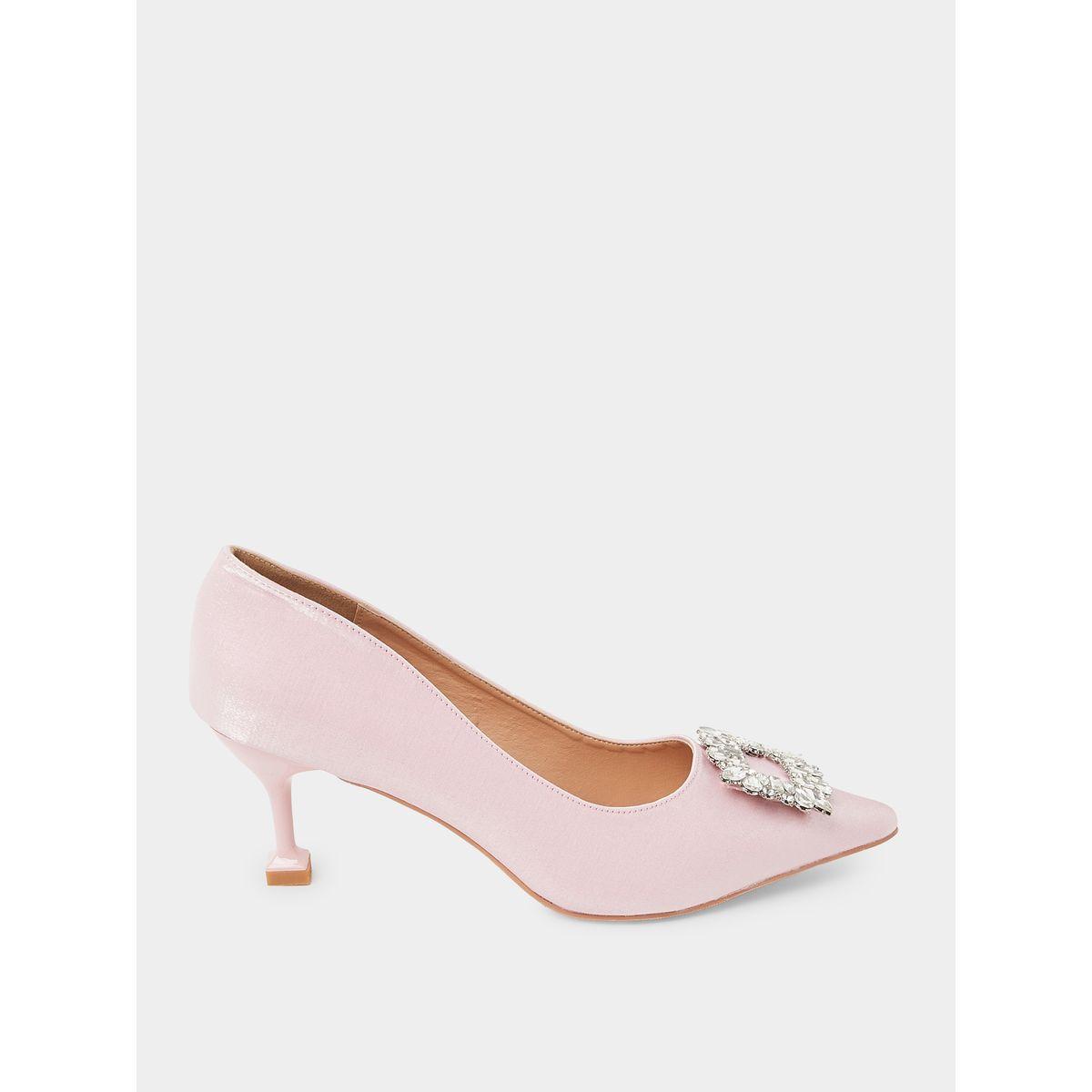 Styli Flower Embellished Kitten Heel Pumps-women-shoes-heels-image-1