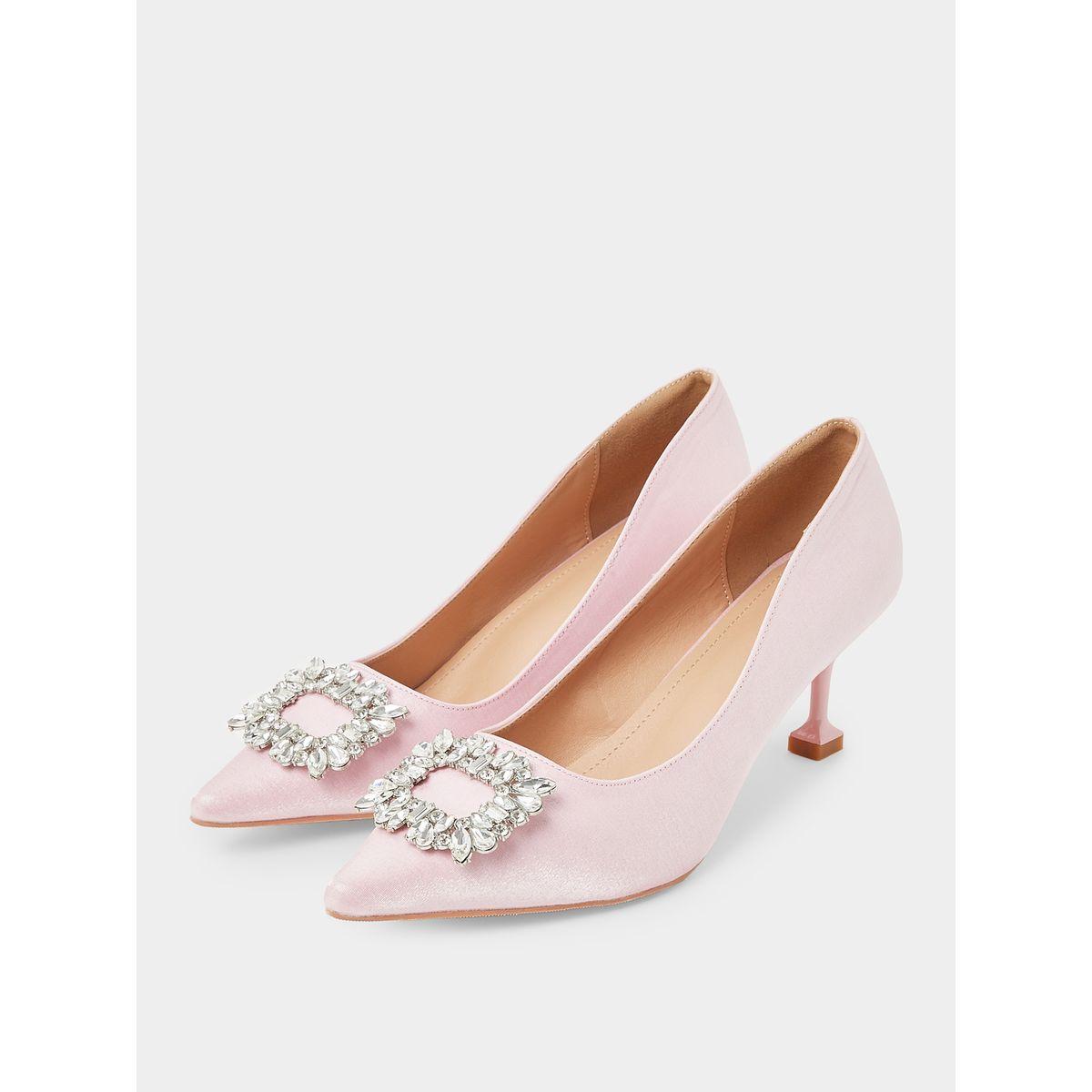 Styli Flower Embellished Kitten Heel Pumps-women-shoes-heels-image-2