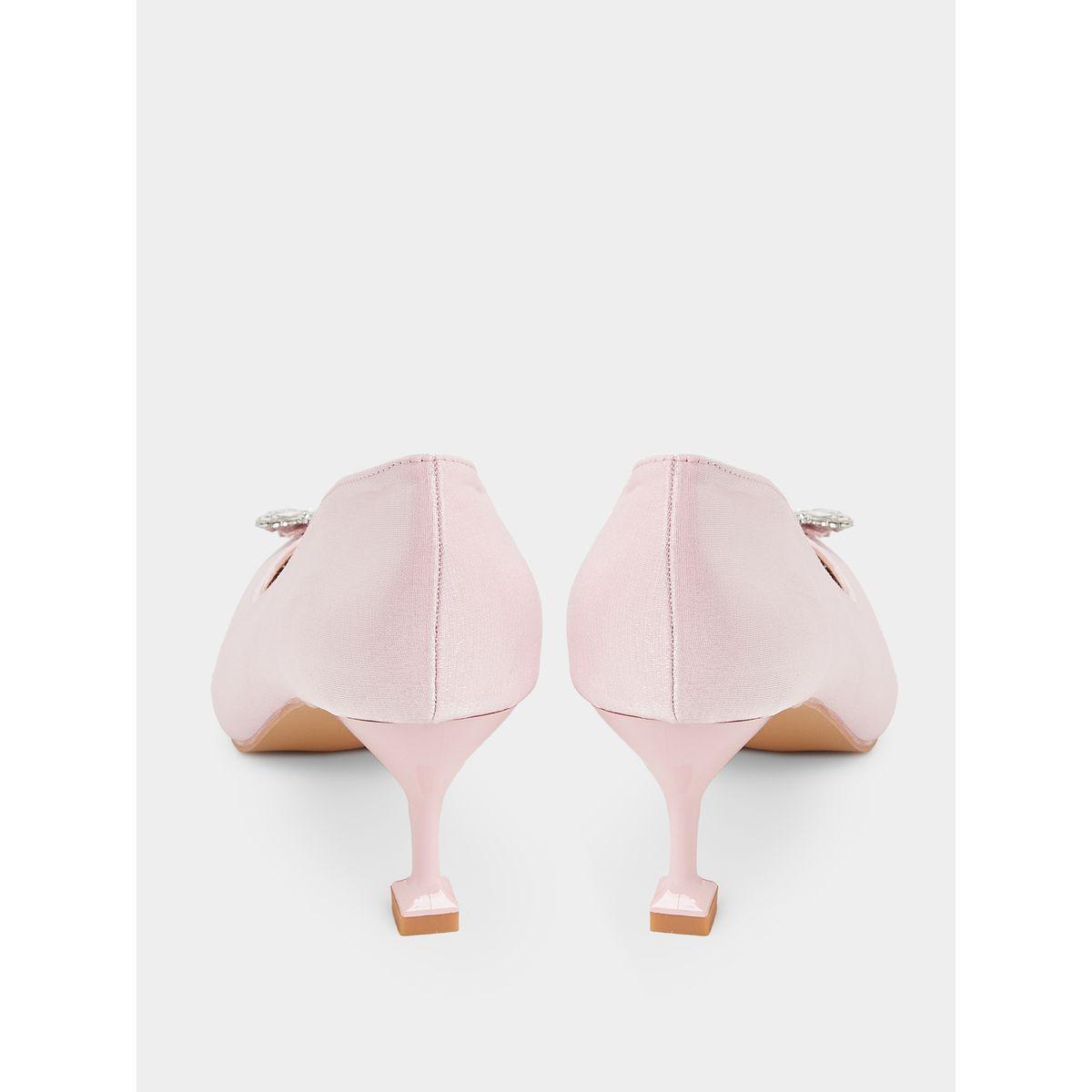 Styli Flower Embellished Kitten Heel Pumps-women-shoes-heels-image-3