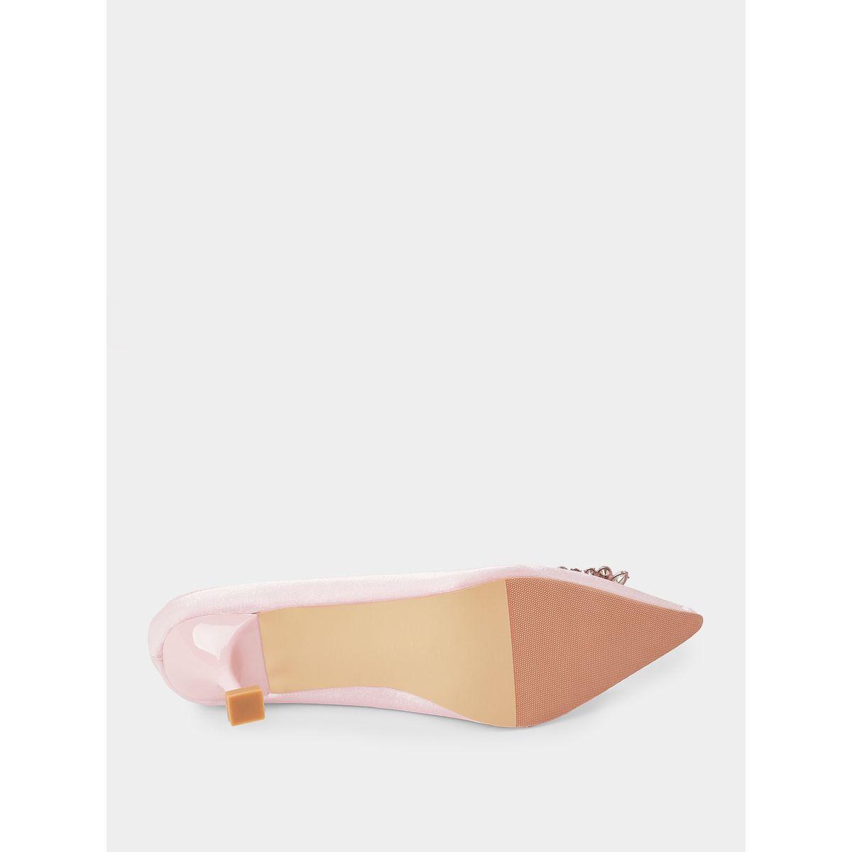 Styli Flower Embellished Kitten Heel Pumps-women-shoes-heels-image-6