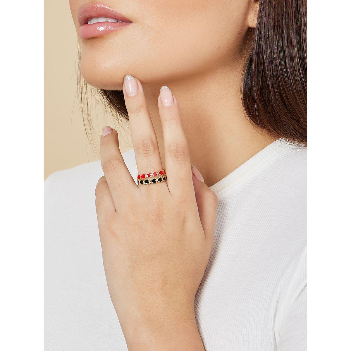 Styli Set of 2 - Heart Detail Rings-women-watchesandjewellery-jewellery-rings-image-2