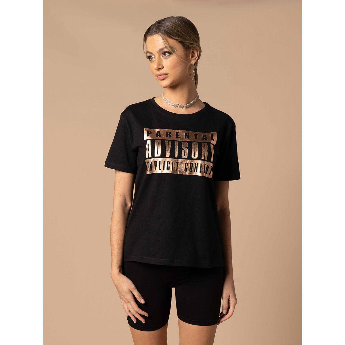 تيشيرت مطبع بكتابة فويل أوربان هُول × ستايلي-women-clothing-tshirts-image-2