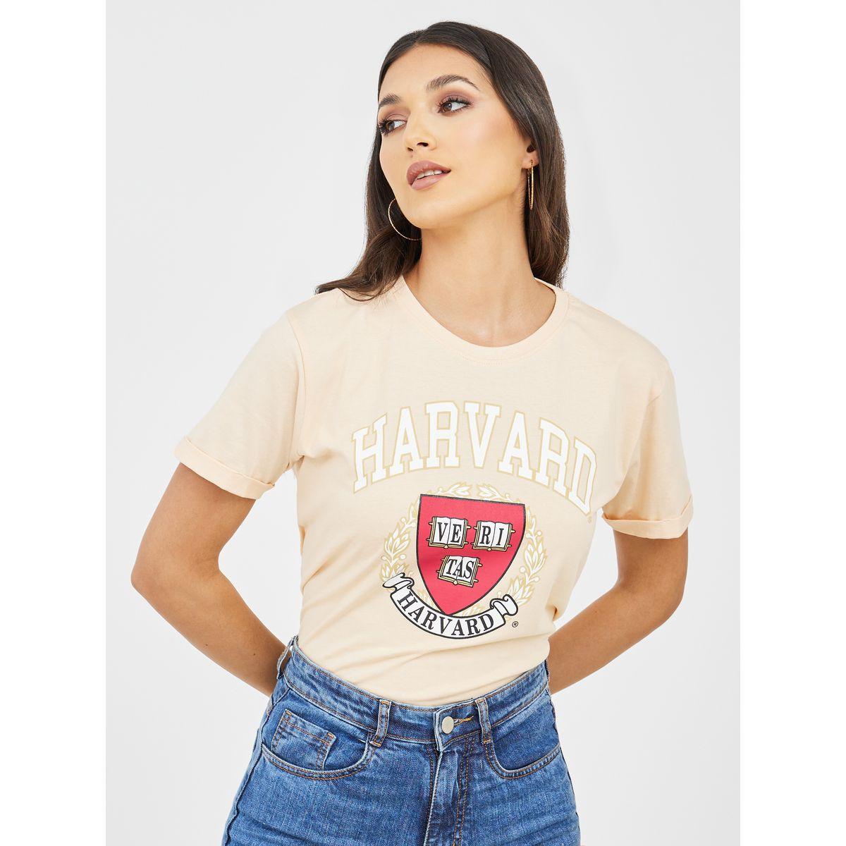 URBAN HAUL X Styli Regular Fit Harvard University Graphic T-Shirt-women-clothing-tshirts-image-1