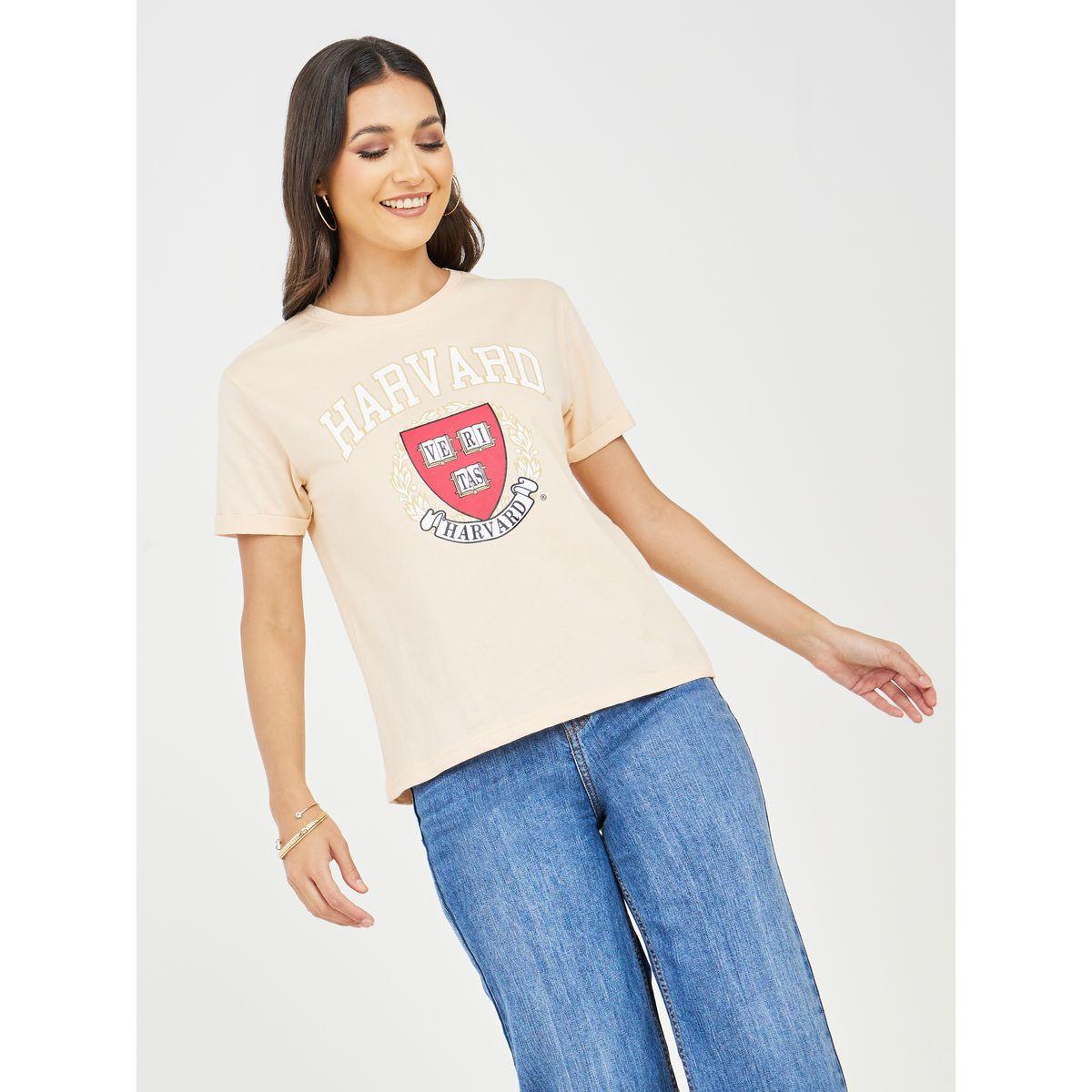 URBAN HAUL X Styli Regular Fit Harvard University Graphic T-Shirt-women-clothing-tshirts-image-3