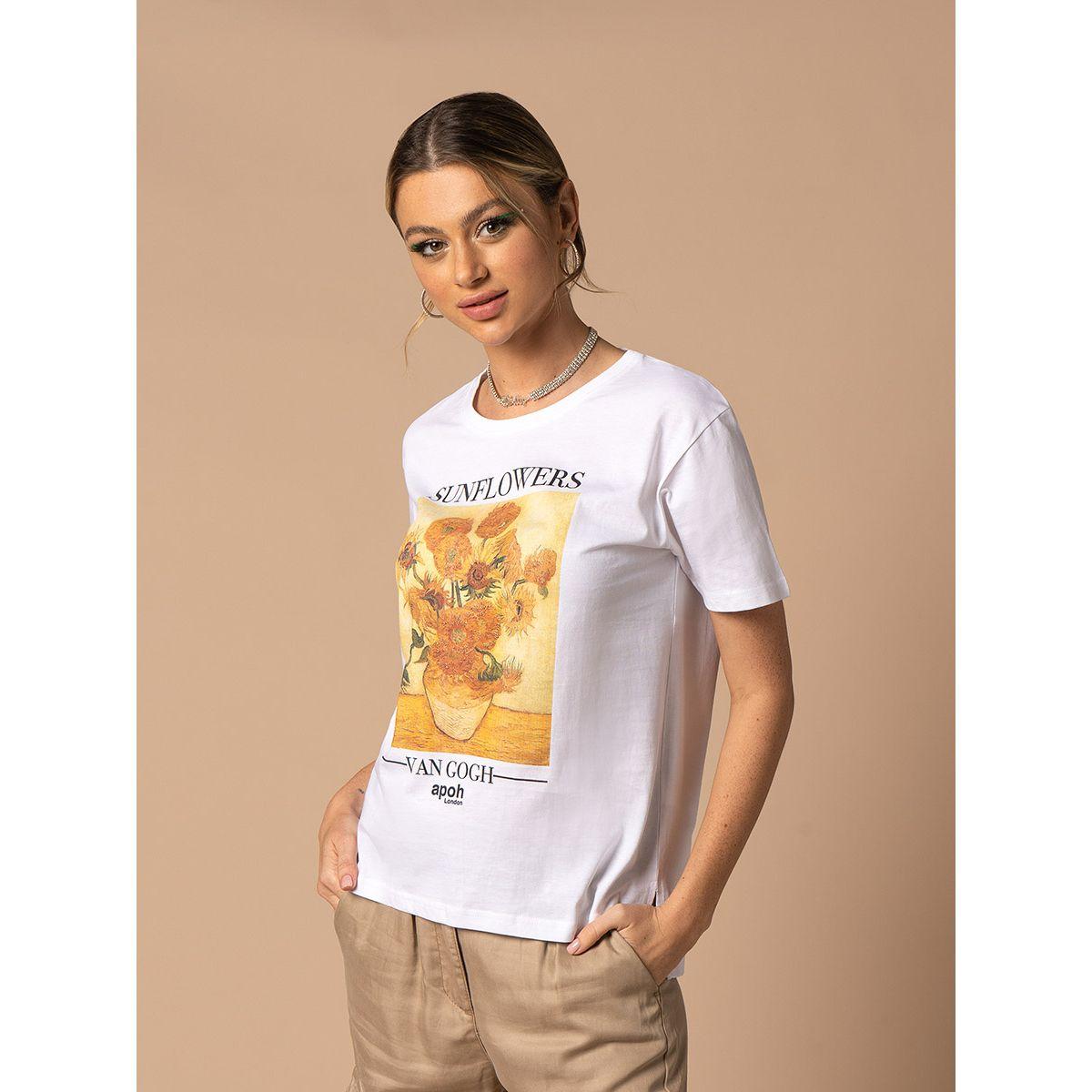 URBAN HAUL X Styli  Regular Fit Sunflower Front Graphic T-Shirt-women-clothing-tshirts-image-2