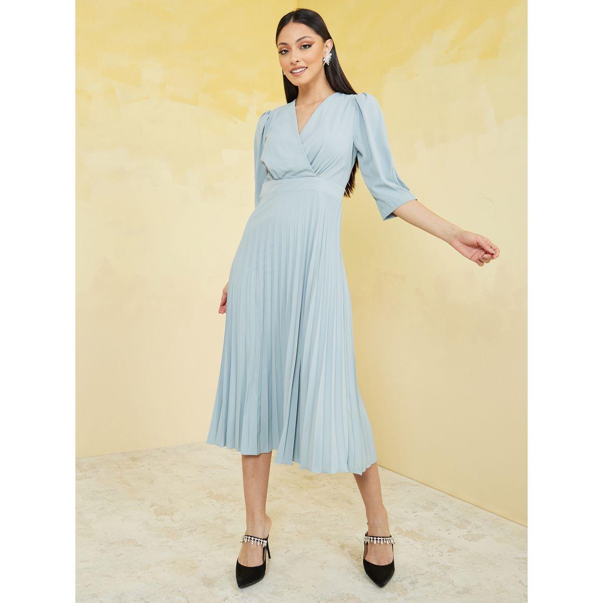 فستان ميدي ساتان بكسرات-women-clothing-dresses-image-2