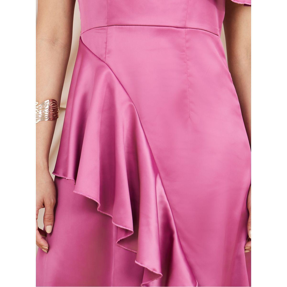 Styli One Sleeve Frill Detail A-Line Midi Dress-women-clothing-dresses-image-3