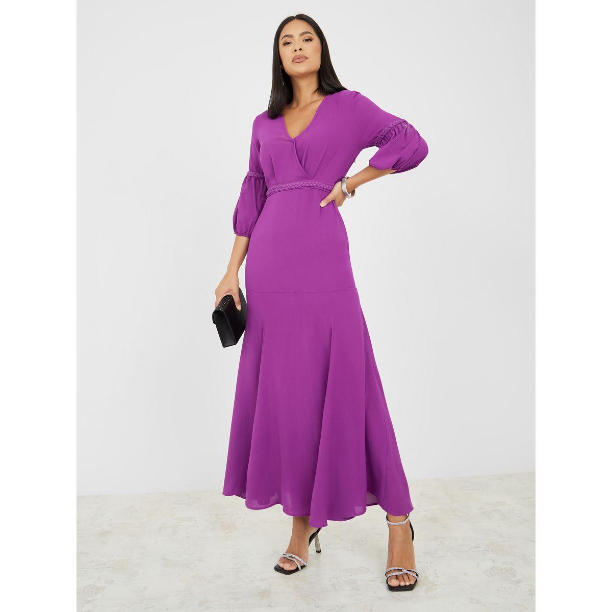Styli Braided Trim Detail A-Line Maxi Dress-women-clothing-dresses-image-1