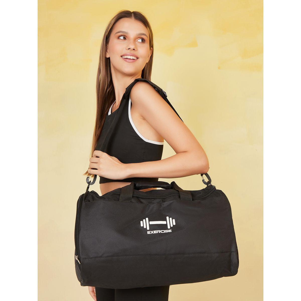 Styli Exercise Print Sports Bag with Zip Closure-women-bagsandwallets-handbags-image-2
