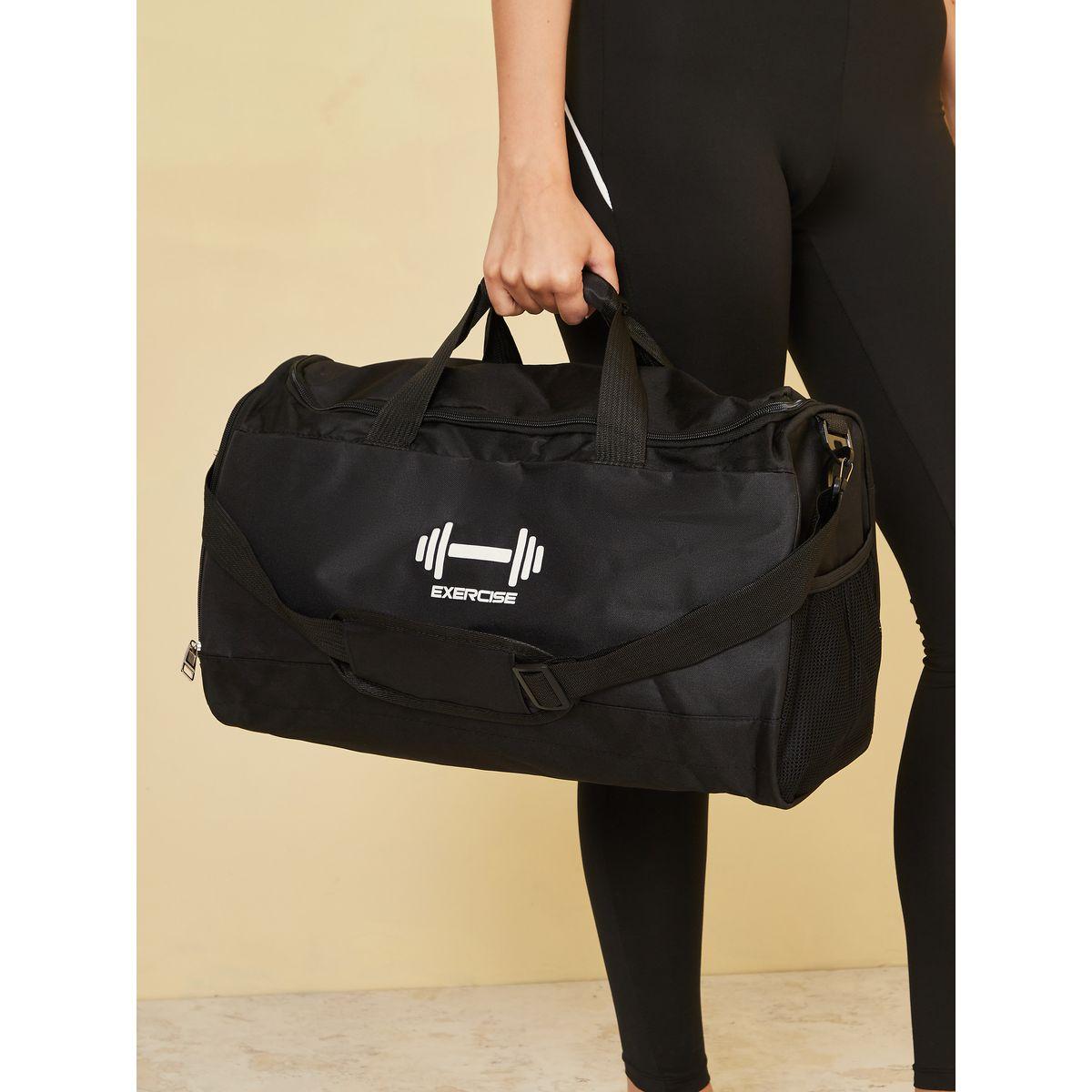 Styli Exercise Print Sports Bag with Zip Closure-women-bagsandwallets-handbags-image-3