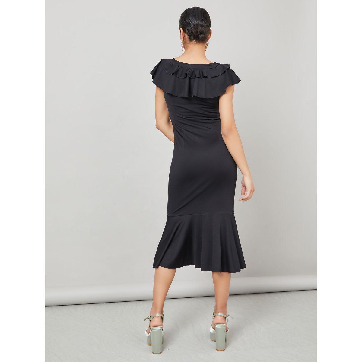 Styli Ruffled Neckline Bodycon Midi Dress-women-clothing-dresses-image-4