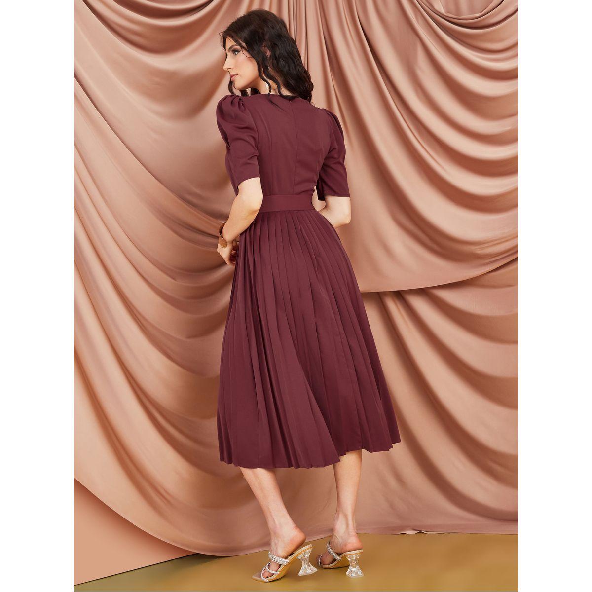 فستان ميدي بأكمام منفوشة-women-clothing-dresses-image-4