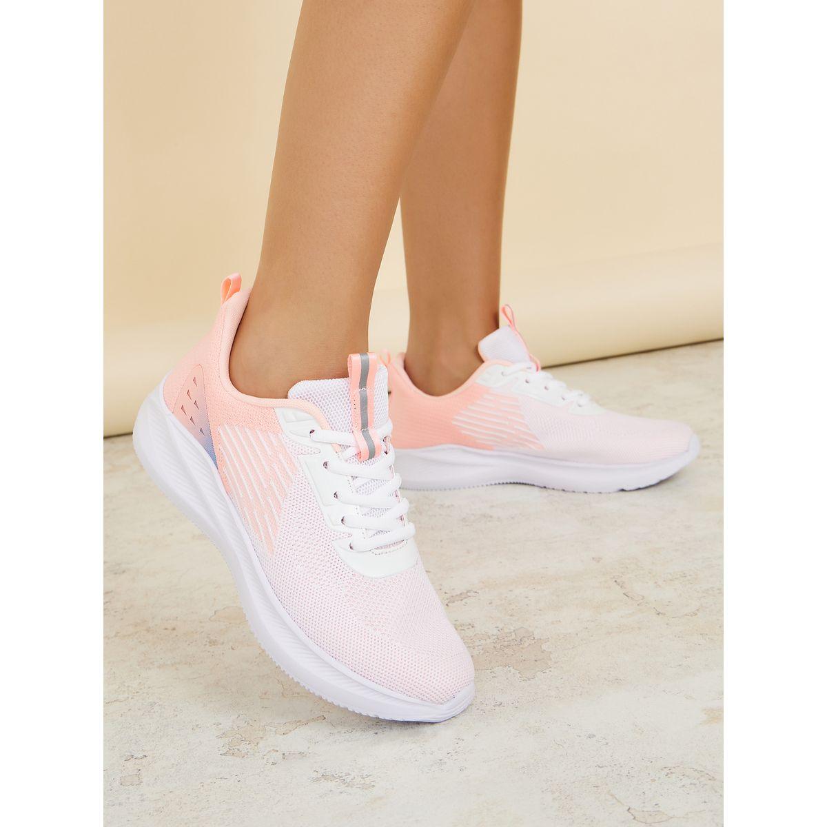 Styli Lace Up Textured Sneakers with Pull Tab-women-shoes-sneakers-image-2