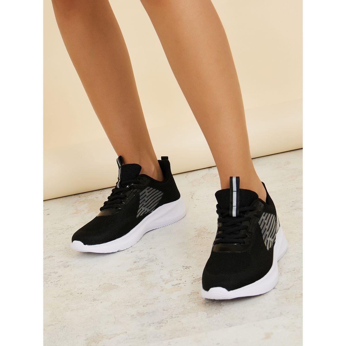 Styli Lace Up Textured Sneakers with Pull Tab-women-shoes-sneakers-image-2