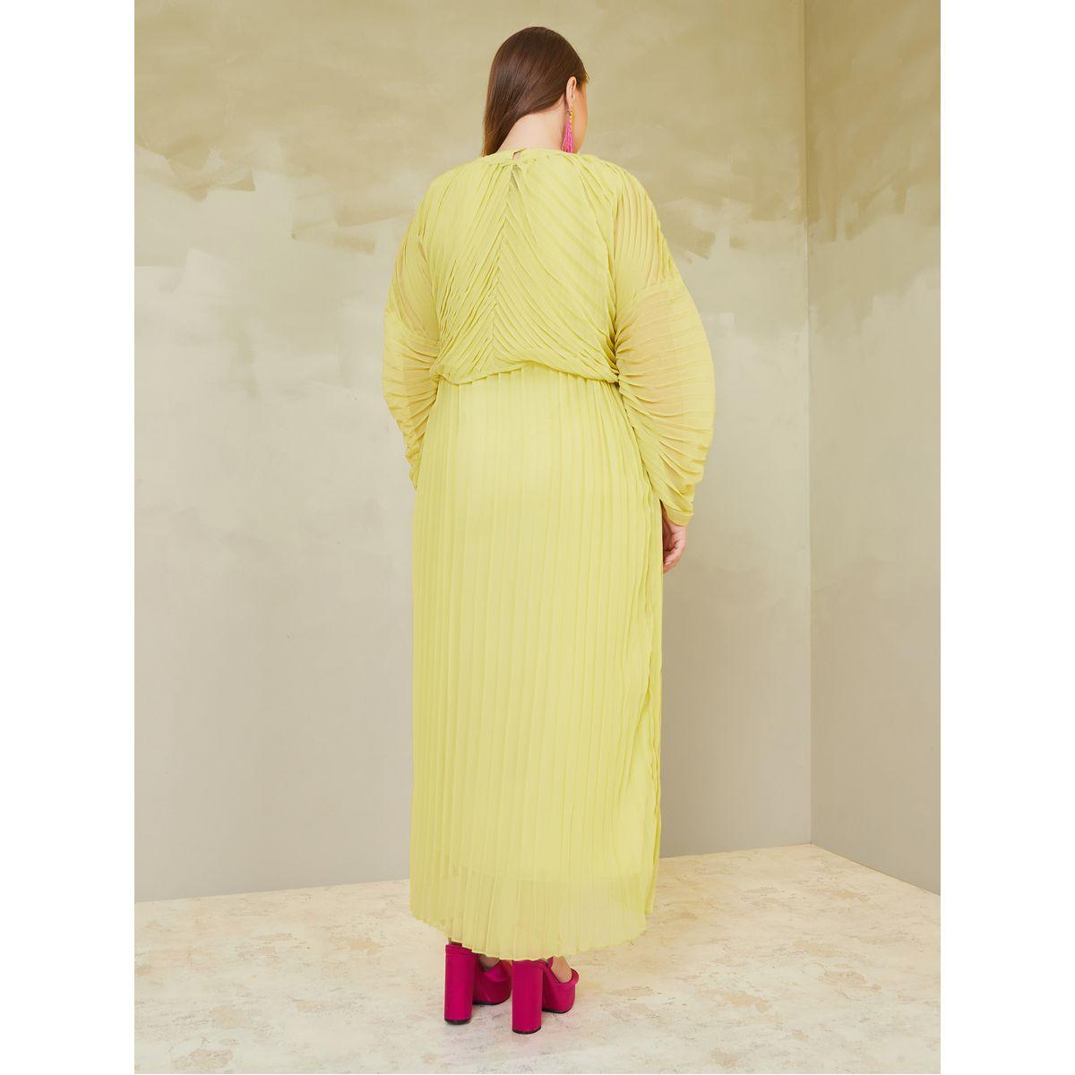 Styli Plus Pleated A-Line Maxi Dress with Bolero-women-clothing-dresses-image-5