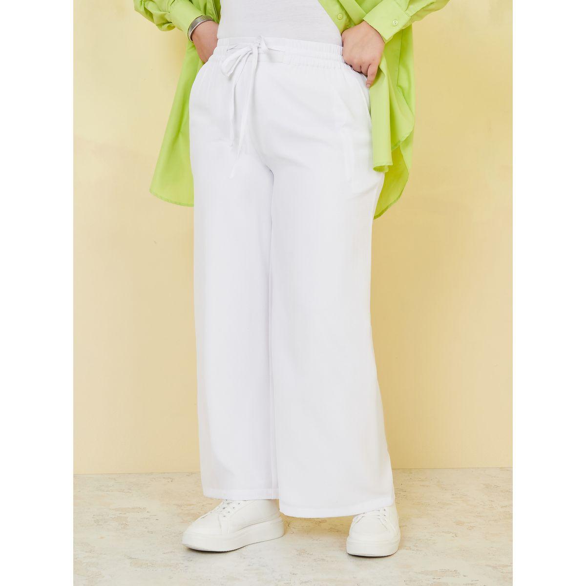 Styli Plus High Waist Tie Up Wide Leg Trouser-women-clothing-bottoms-trousers-image-1