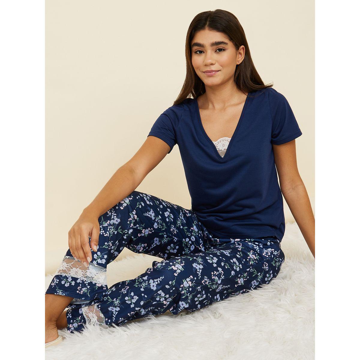 طقم بيجاما من ( بنطال + تيشيرت )-women-clothing-nightwear-pyjamas-longsets-image-2