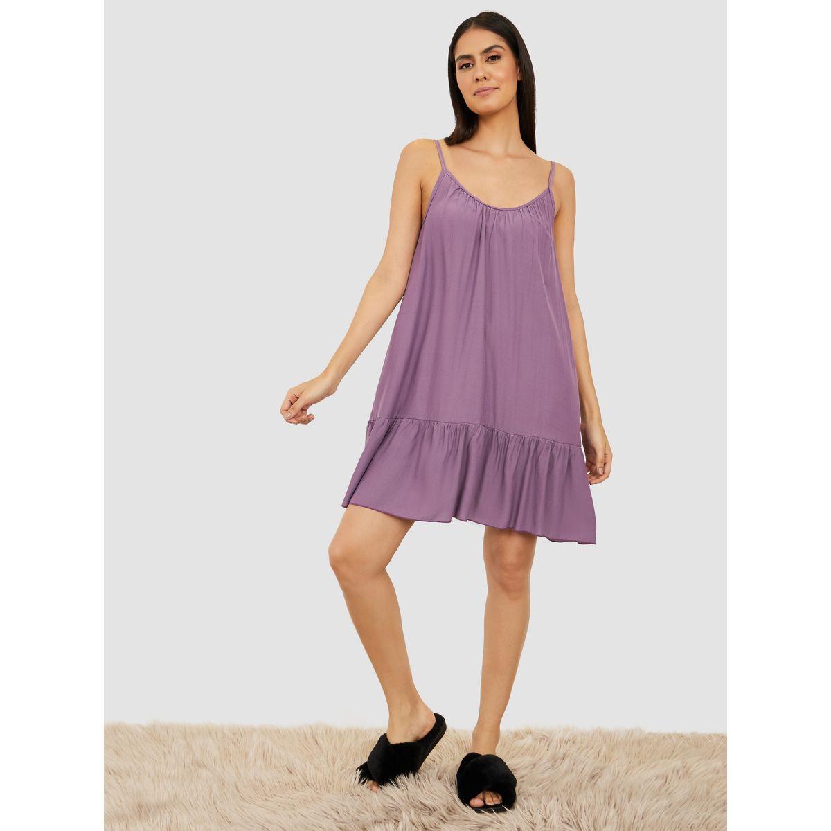 قميص نوم مزين بكشكش-women-clothing-nightwear-nighties-image-2