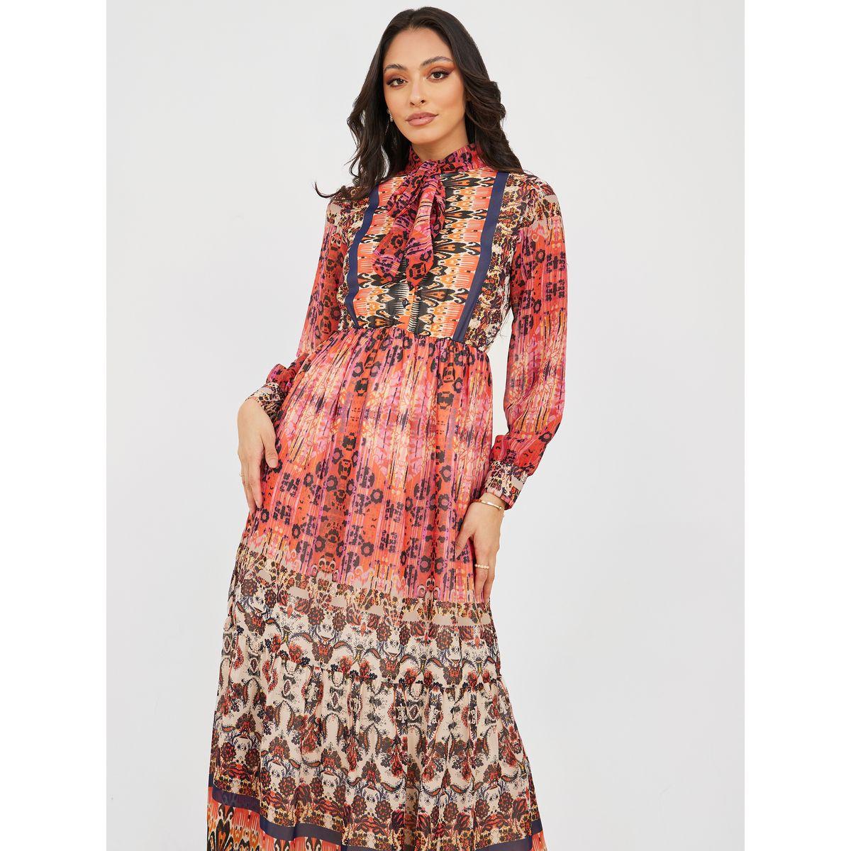 فستان طويل بطبعة بوهيمية-women-clothing-dresses-image-2