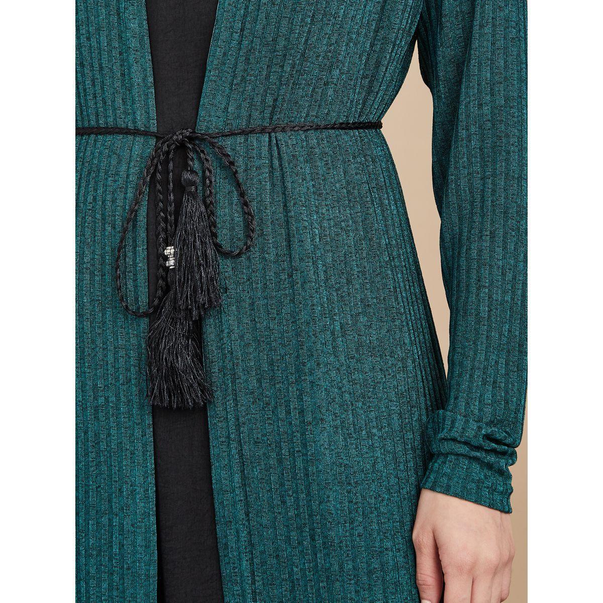 Styli Knitted Abaya with Self Tie Waist-women-arabicclothing-abayas-image-4