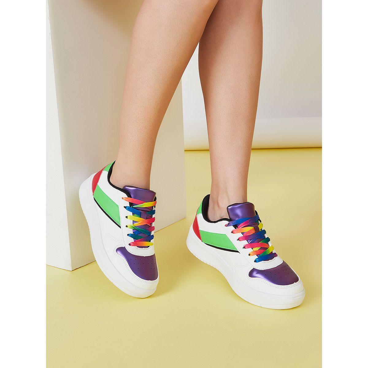 Styli Colorblock Lace Up Sneakers-women-shoes-sneakers-image-1