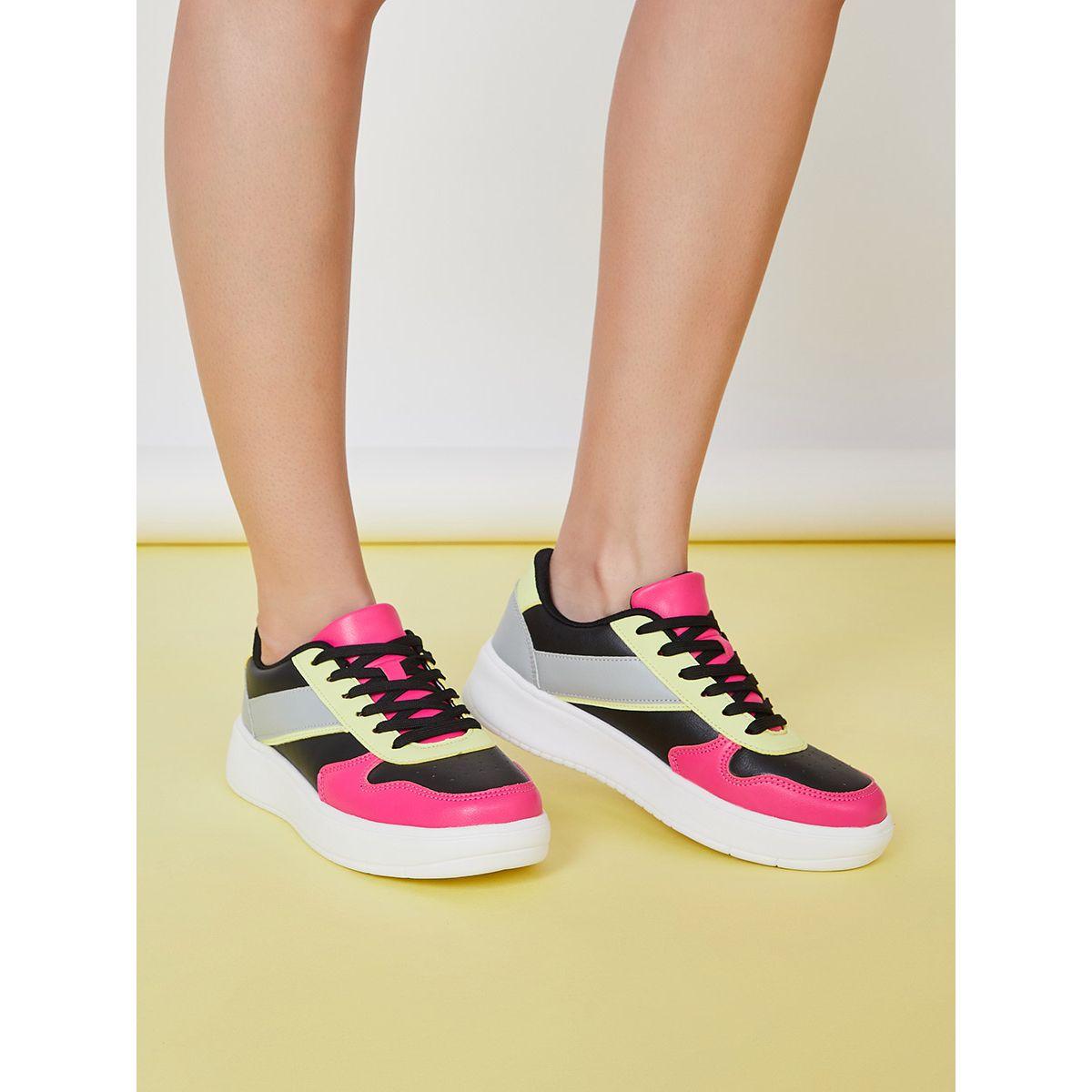 Styli Colorblock Detail Lace Up Sneakers-women-shoes-sneakers-image-1