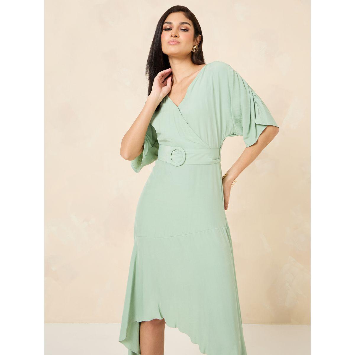 Styli Asymmetric Hem Belted A-Line Midi Dress-women-clothing-dresses-image-2