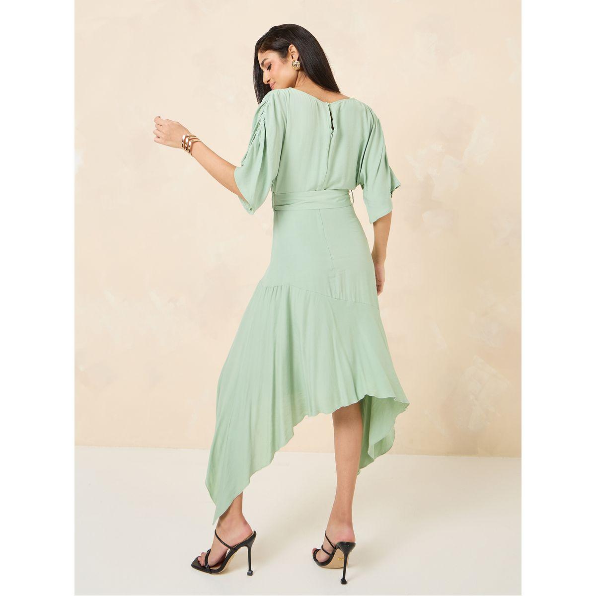 Styli Asymmetric Hem Belted A-Line Midi Dress-women-clothing-dresses-image-4