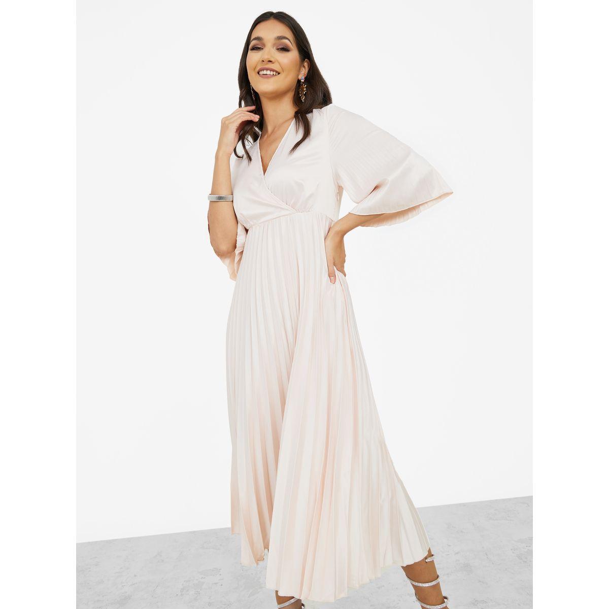 فستان ميدي ساتان بكسرات-women-clothing-dresses-image-1