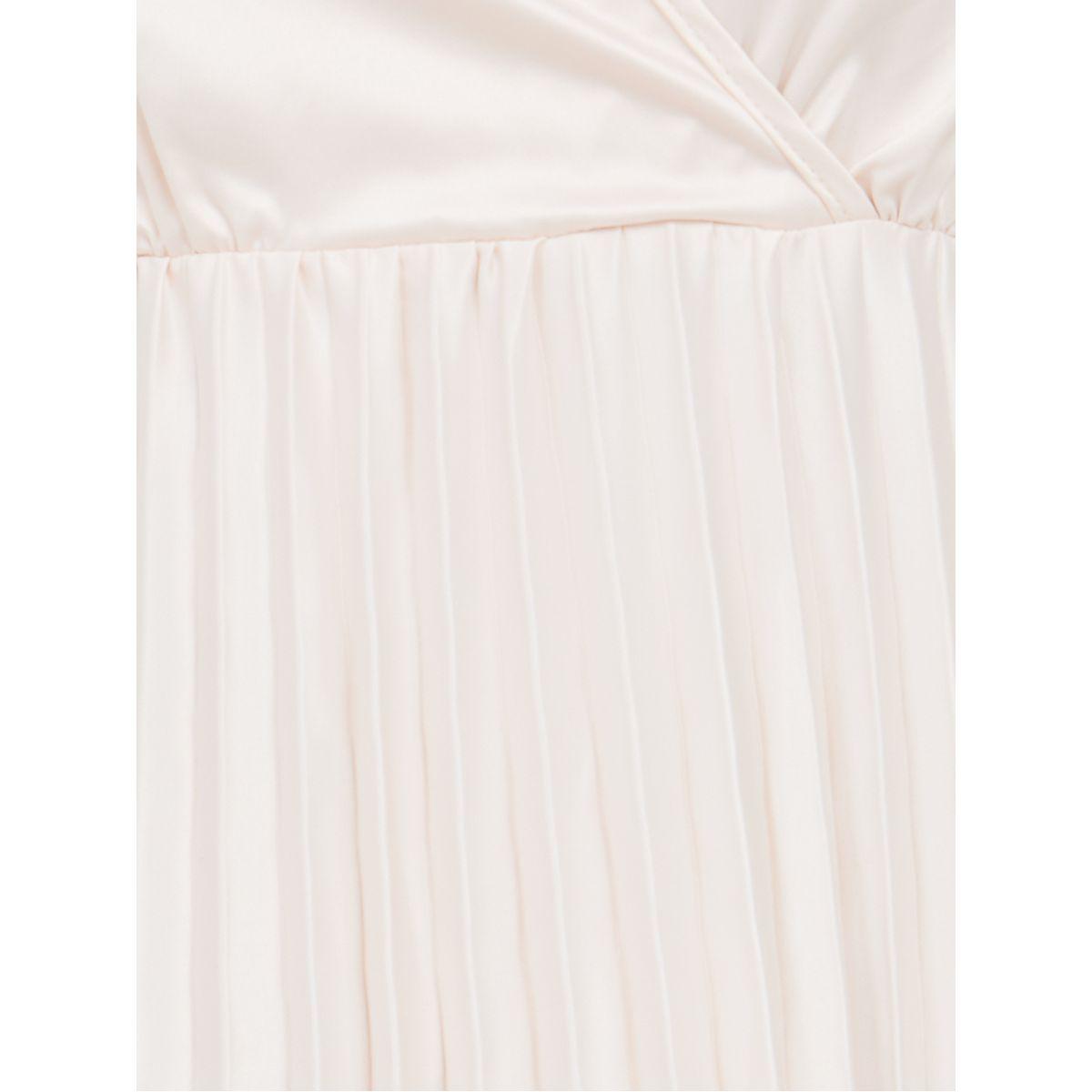 Styli 3/4 Sleeve Satin Pleated A-Line Midi Dress-women-clothing-dresses-image-3
