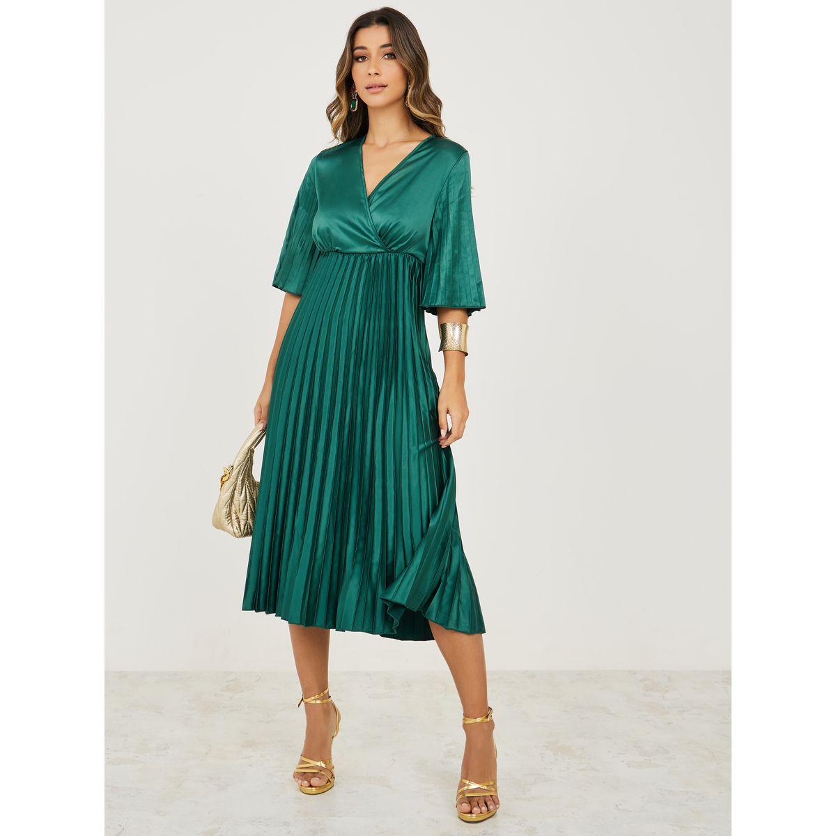 فستان ميدي ساتان بكسرات-women-clothing-dresses-image-1