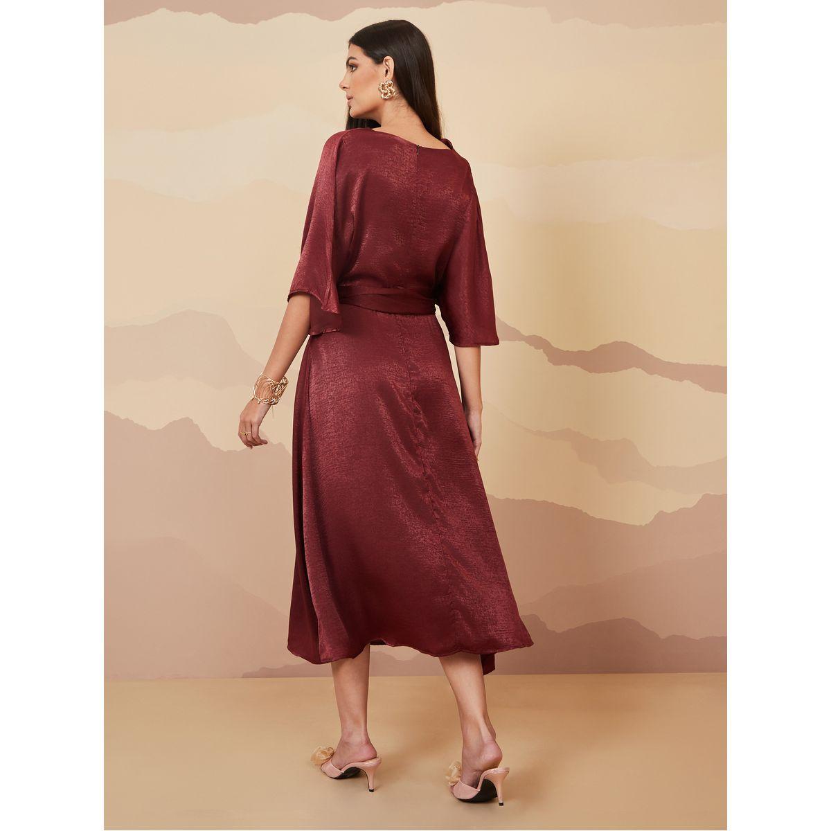 Styli Batwing Sleeves A-Line Midi Dress-women-clothing-dresses-image-4