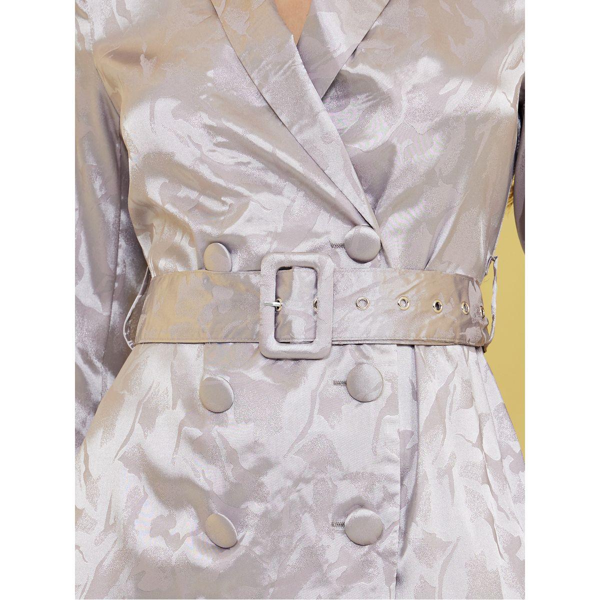 Styli Notch Lapel Jacquard Blazer Midi Dress with Belt-women-clothing-dresses-image-3