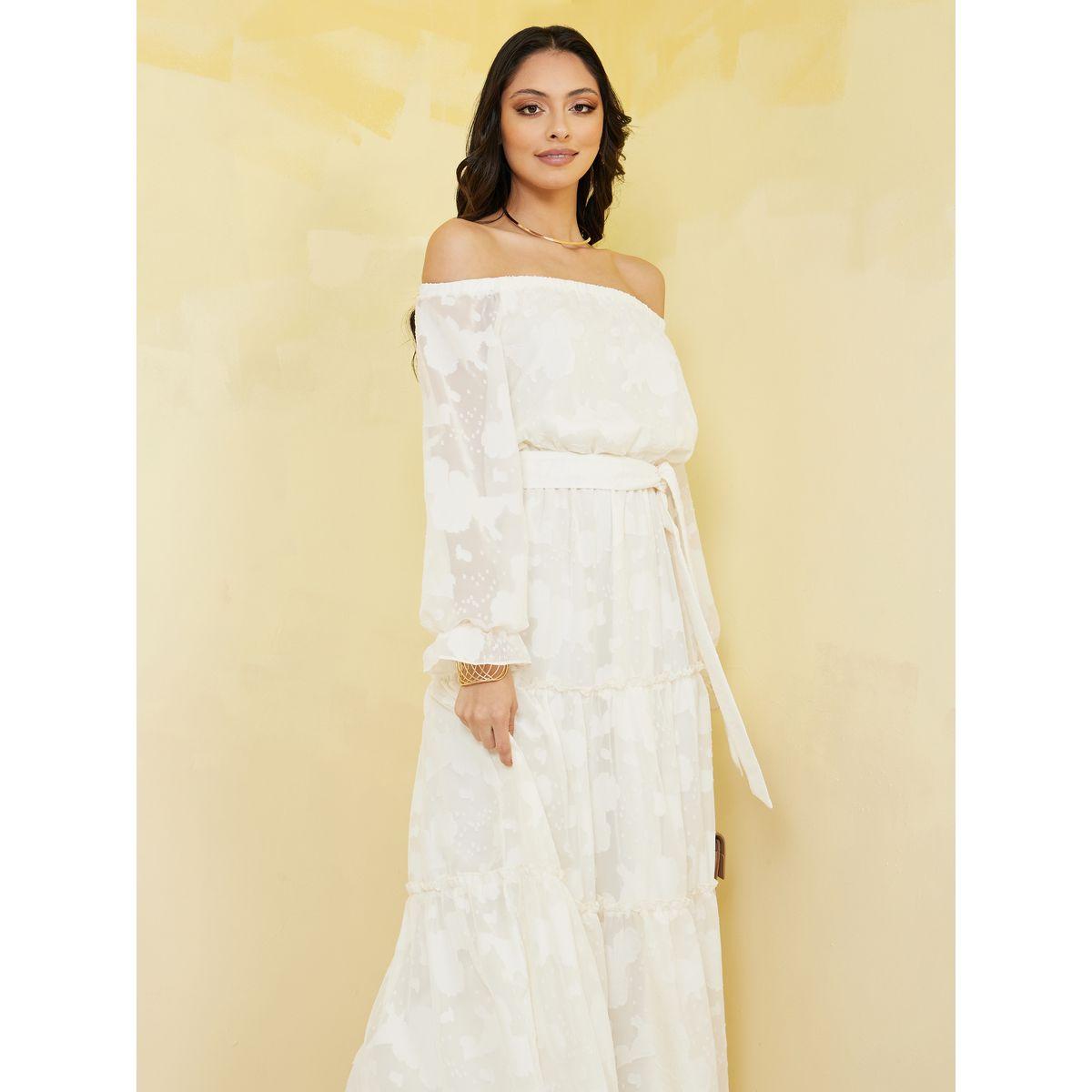 فستان طويل جاكار بأكتاف مكشوقة-women-clothing-dresses-image-2