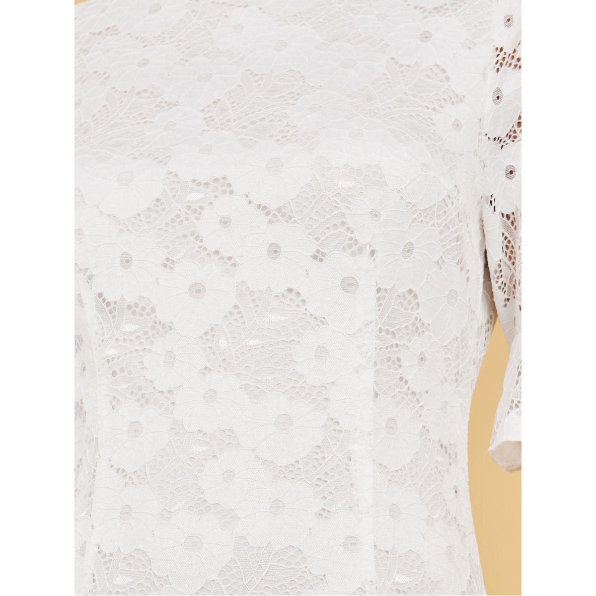 Styli Short Sleeves Frill Lace Insert A-Line Midi Dress-women-clothing-dresses-image-3
